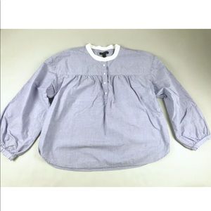 J Crew Peasant Top Popover Blouse SZ 12P Gathered